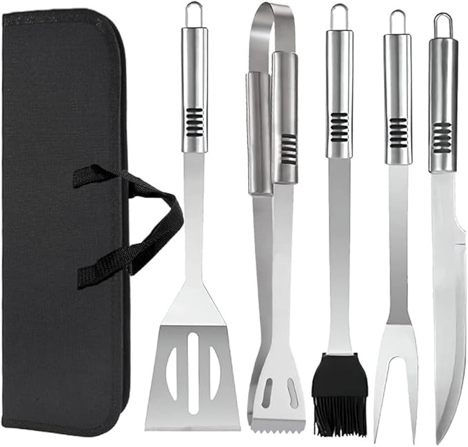 Grill Tools Set,Stainless Steel Grill Set for Men, 6pc BBQ Tools Grilling Accessories Kit with Sp... | Amazon (US)