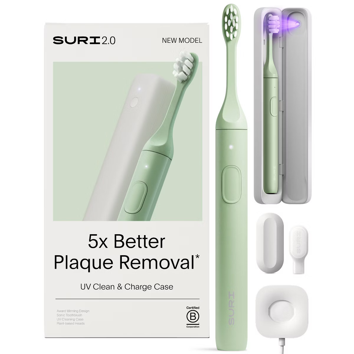 SURI 2.0 Winter Fern Brush with UV Light Cleaning and Charging Case and Mirror Mount | Target