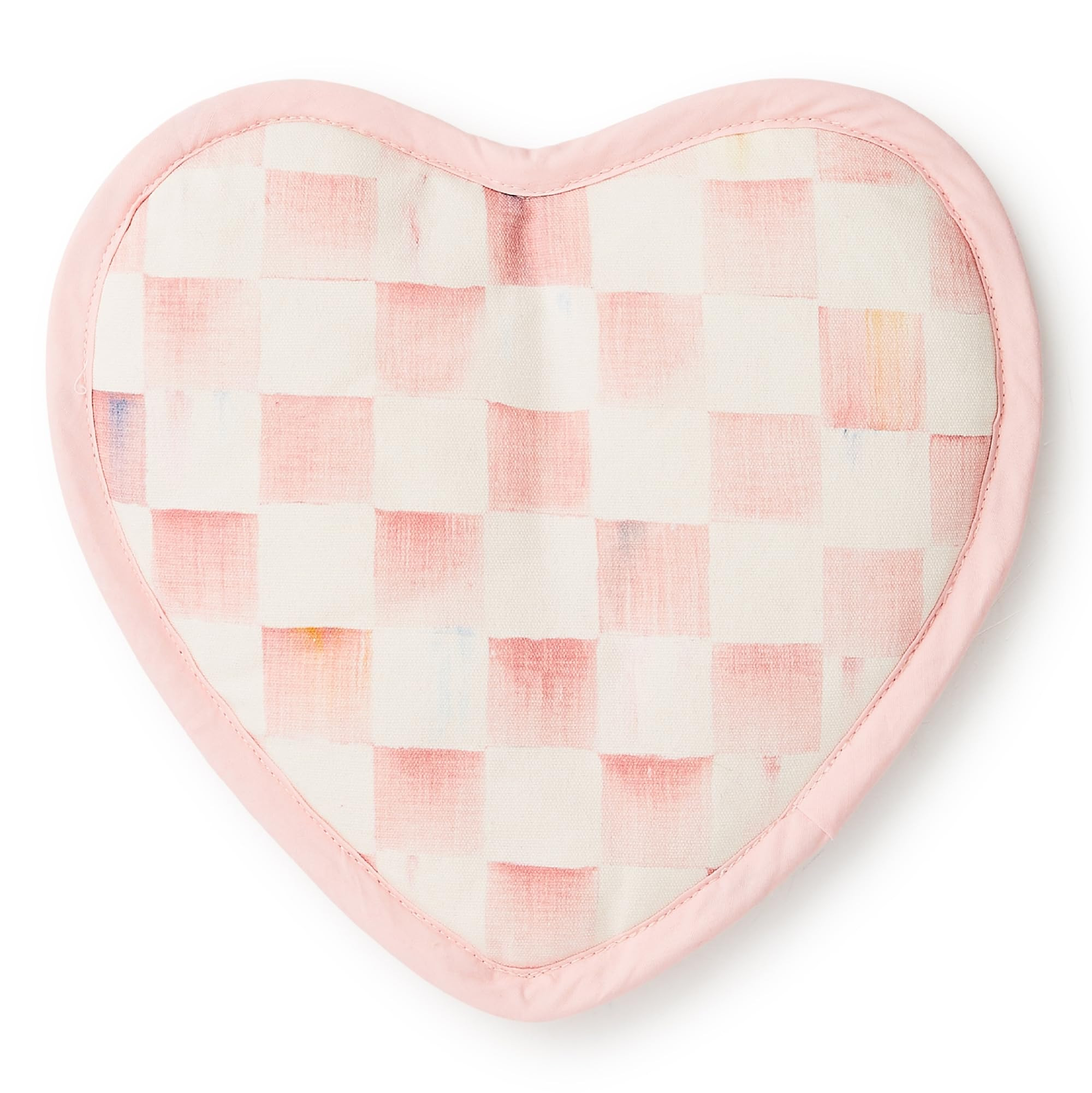 MACKENZIE-CHILDS Heart Pot Holder, Heart-Shaped Pot Holder, Kitchen Hot Pad, Pink-and-White Rosy ... | Amazon (US)