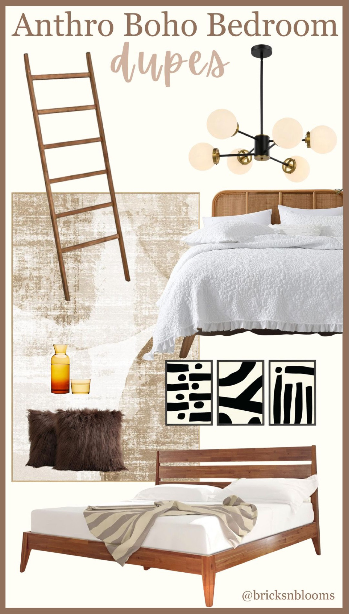 Anthropologie inspired boho bedroom decor 

Boho art, live edge bed frame, faux fur pillows, boho lighting, boho blanket ladder 

#LTKHome #LTKStyleTip #LTKBeauty