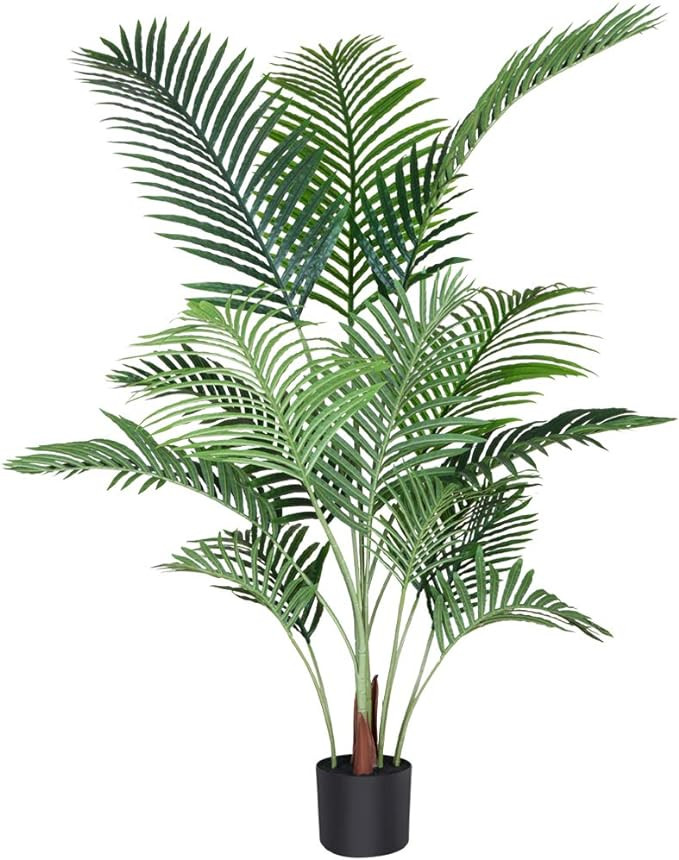 Fopamtri Artificial Areca Palm Plant 4.6 Feet Fake Palm Tree with 15 Trunks Faux Tree for Indoor ... | Amazon (US)