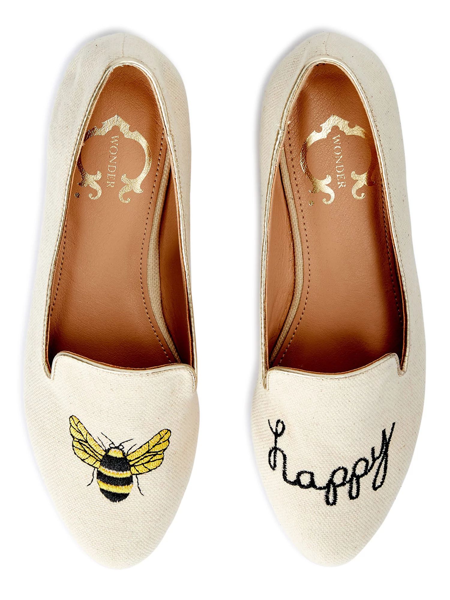 C. Wonder Bee Happy Embroidered Smoking Flat (Women's) | Walmart (US)