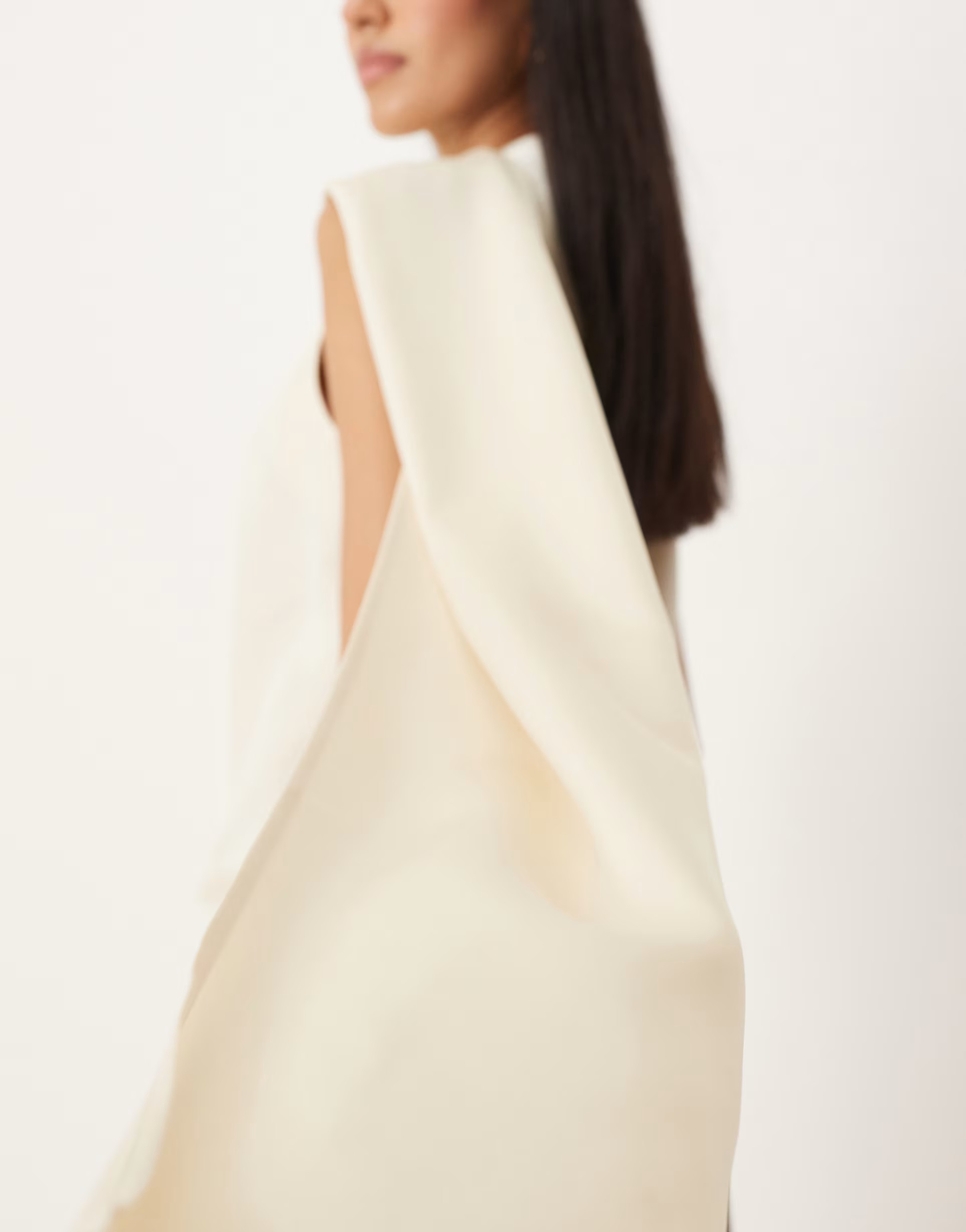 Pretty Lavish satin draped scarf neck top in oyster | ASOS (Global)