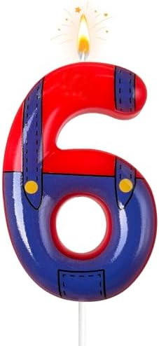 Digital Birthday Candles, Boys and Girls Red and Blue Number Cake Toppers, Cartoon Game Theme Par... | Amazon (US)