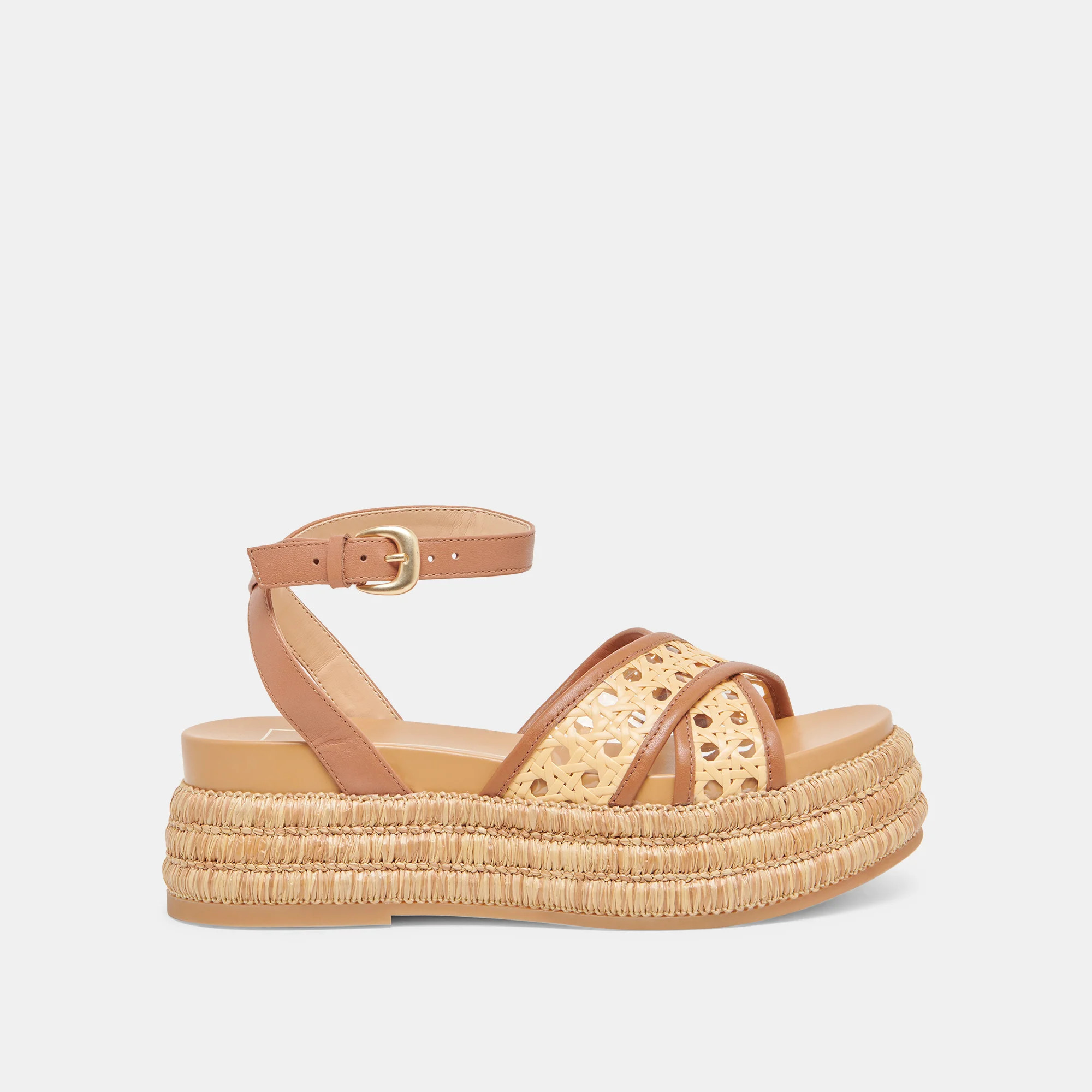 Wriley Sandals Saddle Woven Raffia | DolceVita.com