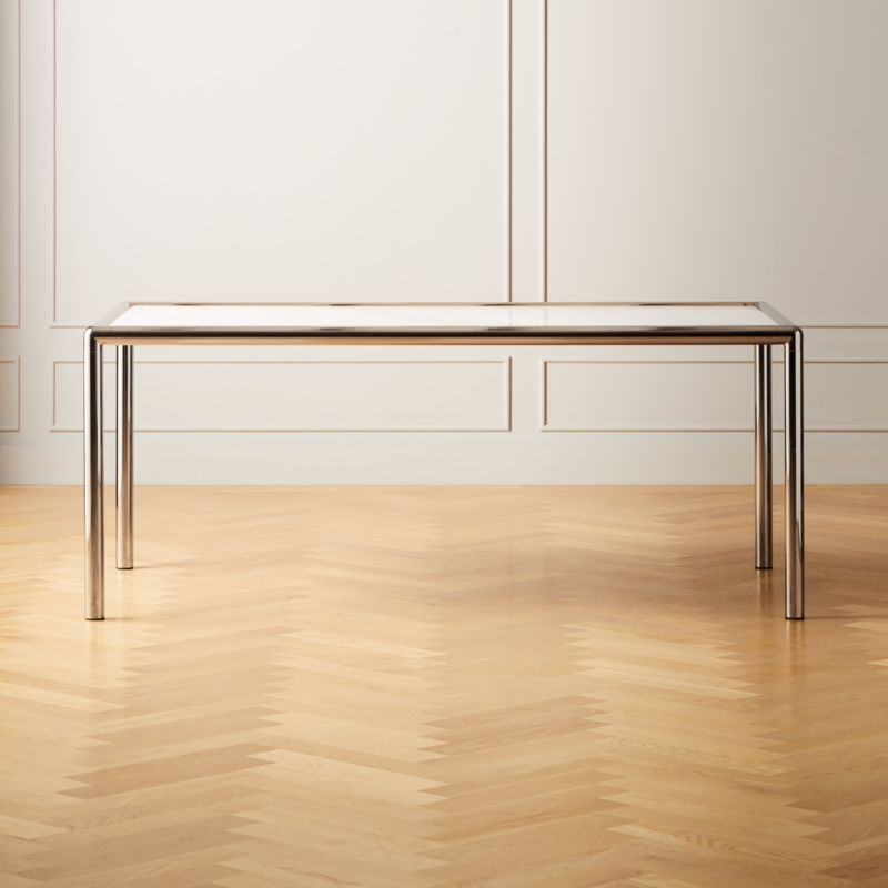 Cy Metal and Marble Dining Table | CB2 | CB2