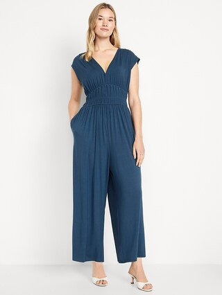 Waist-Defined Wide-Leg Jumpsuit | Old Navy (US)