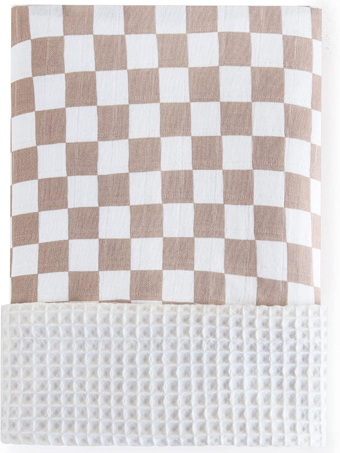 LifeTree Waffle Baby Blankets Neutral, Muslin Checkered Swaddle Blankets for Boys Girls, 2 Layers... | Amazon (US)