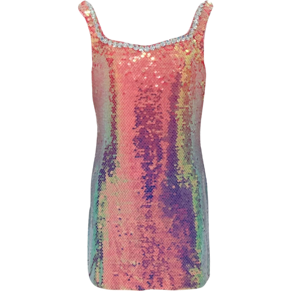 Lola + The Boys Sunset Ombre Shimmer Dress in Multicolor at Nordstrom, Size 14 | Nordstrom