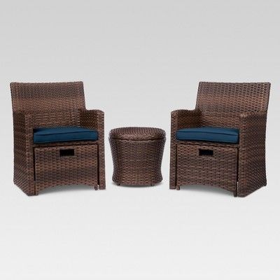 Halsted 5pc Wicker Patio Seating Set - Navy - Threshold™ | Target