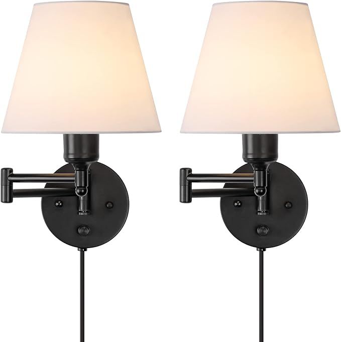 Swing Arm Wall Lamp Vintage Wall Sconce Lighting 2 Pack for Home Decor Headboard Bathroom Bedroom... | Amazon (US)
