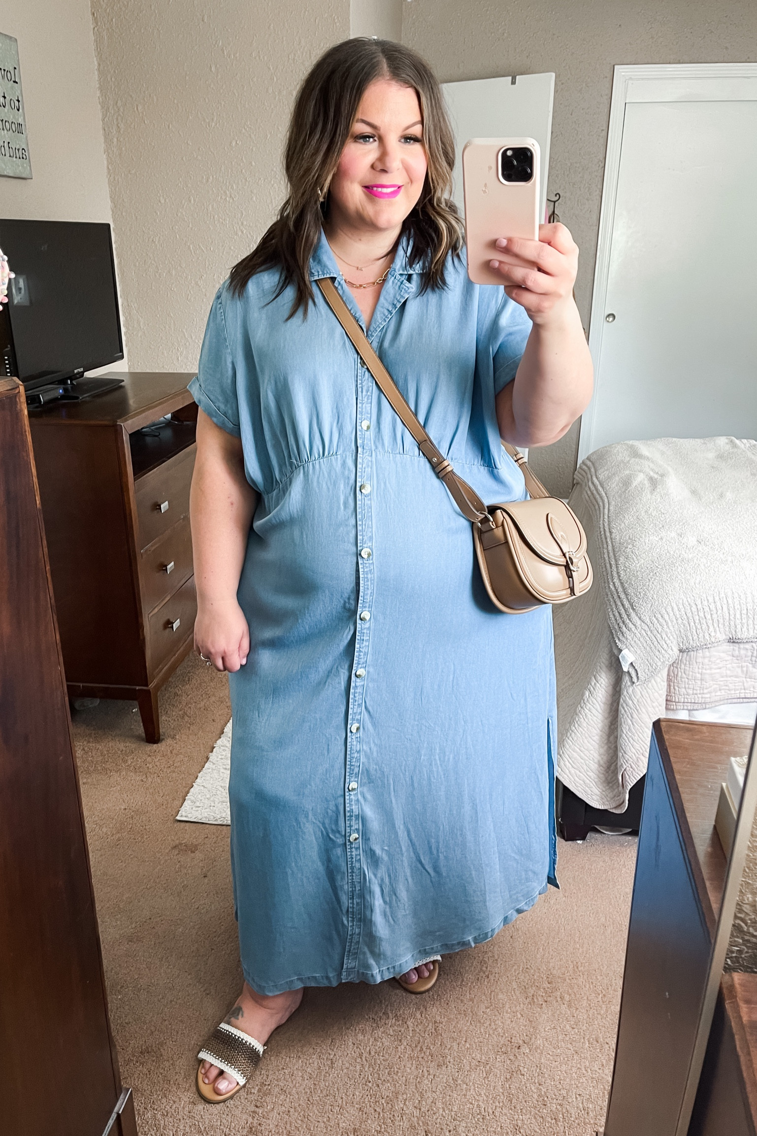 This plus size chambray maxi dress from @walmartfashion could not be more soft and comfortable! Would make a great plus size teacher outfit! #walmartpartner #walmartfashion 
Dress - 3X, sized up for hips/booty
Shoes - size 11 regular, I was able to stretch them out 

#LTKcurves #LTKFind #LTKunder50