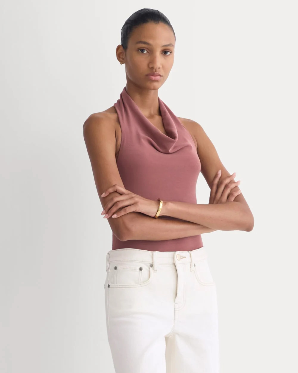 Halter Cowlneck Top in Butterknit | Washed Henna | Everlane