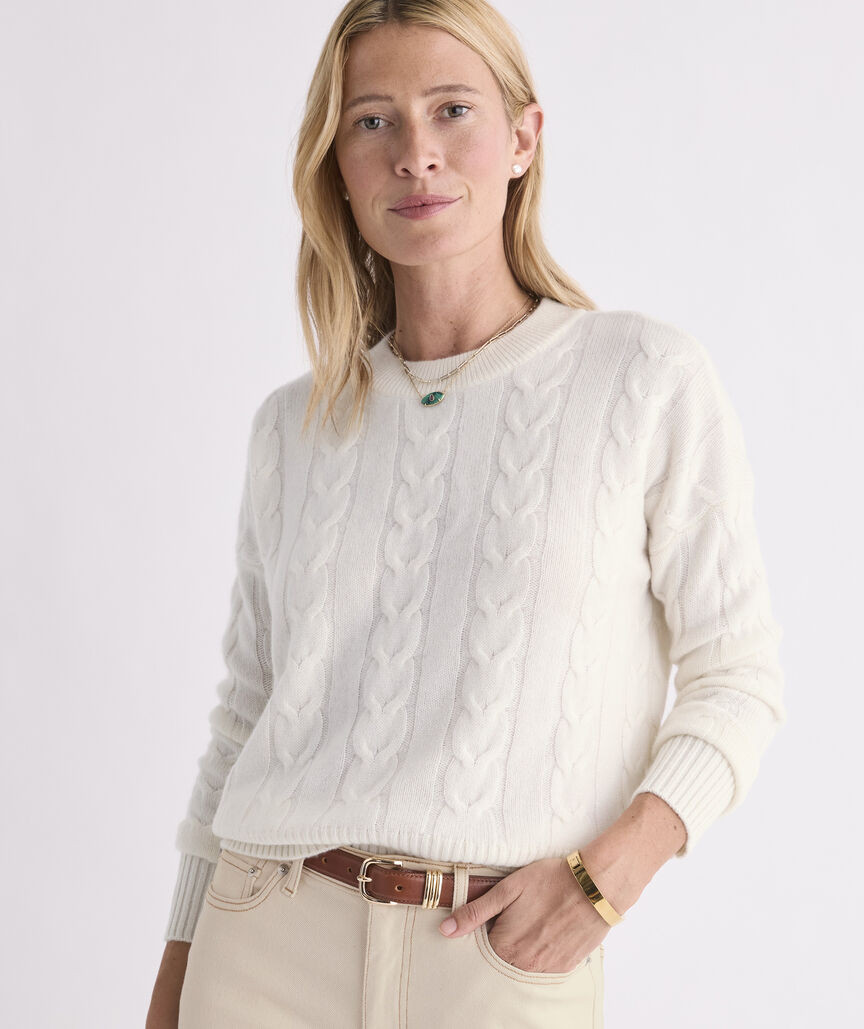 Cashmere Cable Crewneck Sweater | vineyard vines