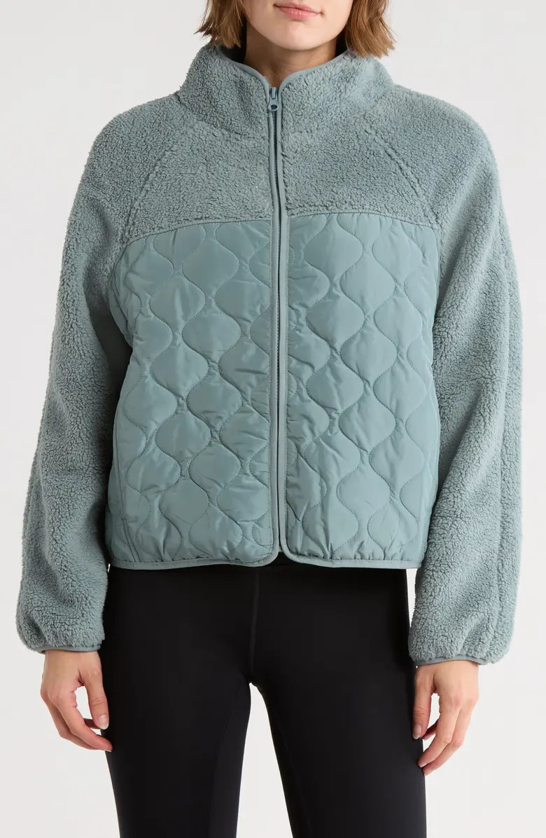 Z by Zella Faux Shearling Mixed Media Jacket | Nordstromrack | Nordstrom Rack