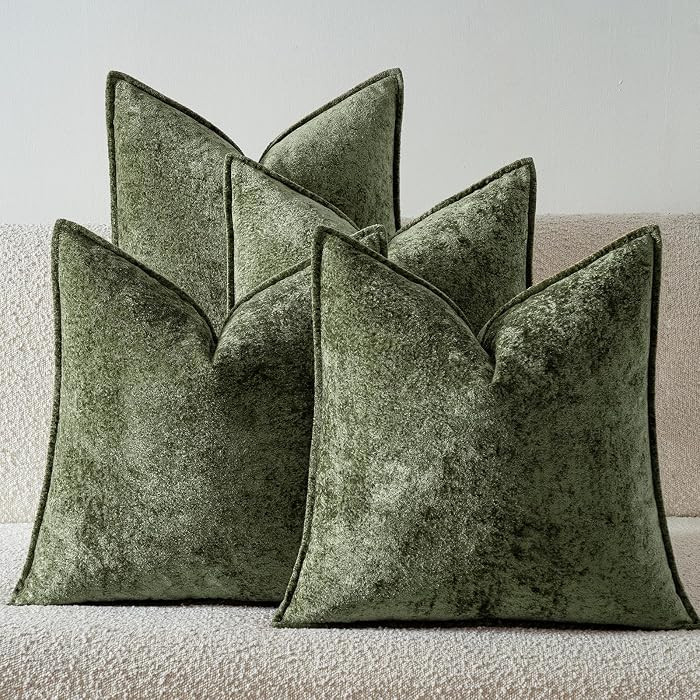 Throw Pillow Covers 18X18 Inch 4 Packs,Soft Velvet Decorative Pillow Cases with 3D Ice Flower,Tex... | Amazon (US)