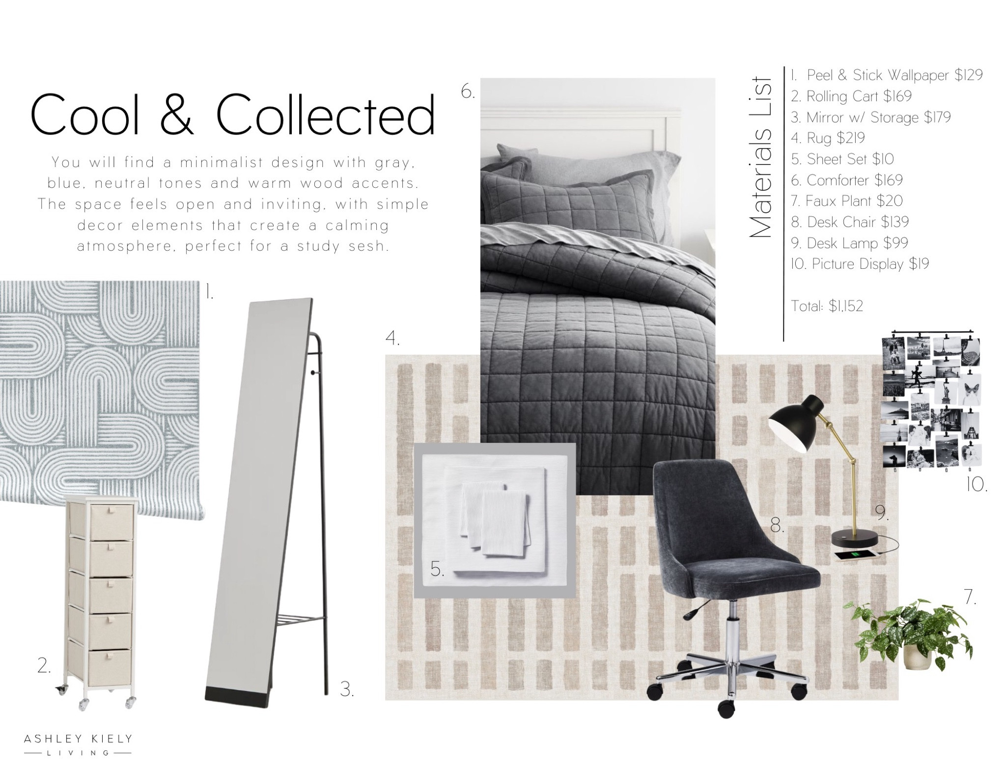 Decorate your dorm room with our cool and collected moodboard!

#LTKHome #LTKSeasonal #LTKBacktoSchool