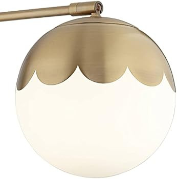 Kelowna Modern Indoor Swing Arm Wall Lamp Antique Brass Metal Plug-in Light Fixture Dimmable Glob... | Amazon (US)