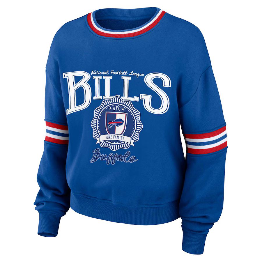 Buffalo Bills WEAR by Erin Andrews Women's Prep Crew Sweatshirt - Royal | Fanatics