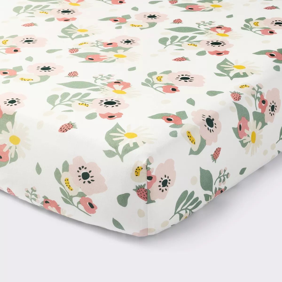 Cotton Fitted Crib Sheet - Floral - Cloud Island™ | Target