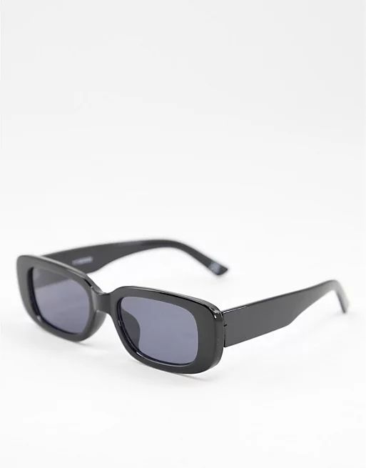 ASOS DESIGN mid square sunglasses in black | ASOS | ASOS (Global)