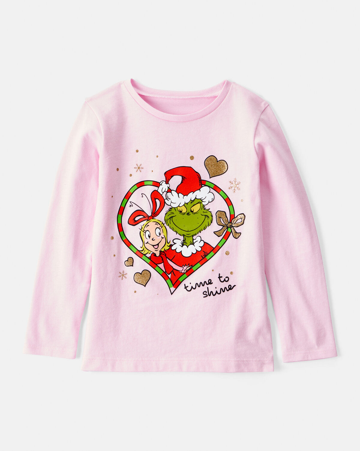 Toddler Girl Christmas Dr. Seuss™ The Grinch Long-Sleeve Graphic Tee - Pink | Carter's Inc