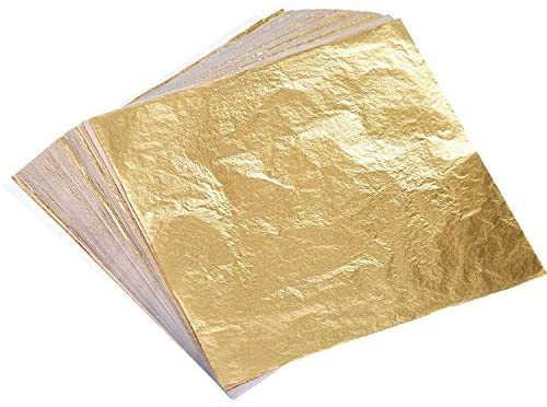 Bememo 100 Sheets Imitation Gold Leaf for Arts, Gilding Crafting, Decoration, 5.5 by 5.5 Inches | Amazon (US)