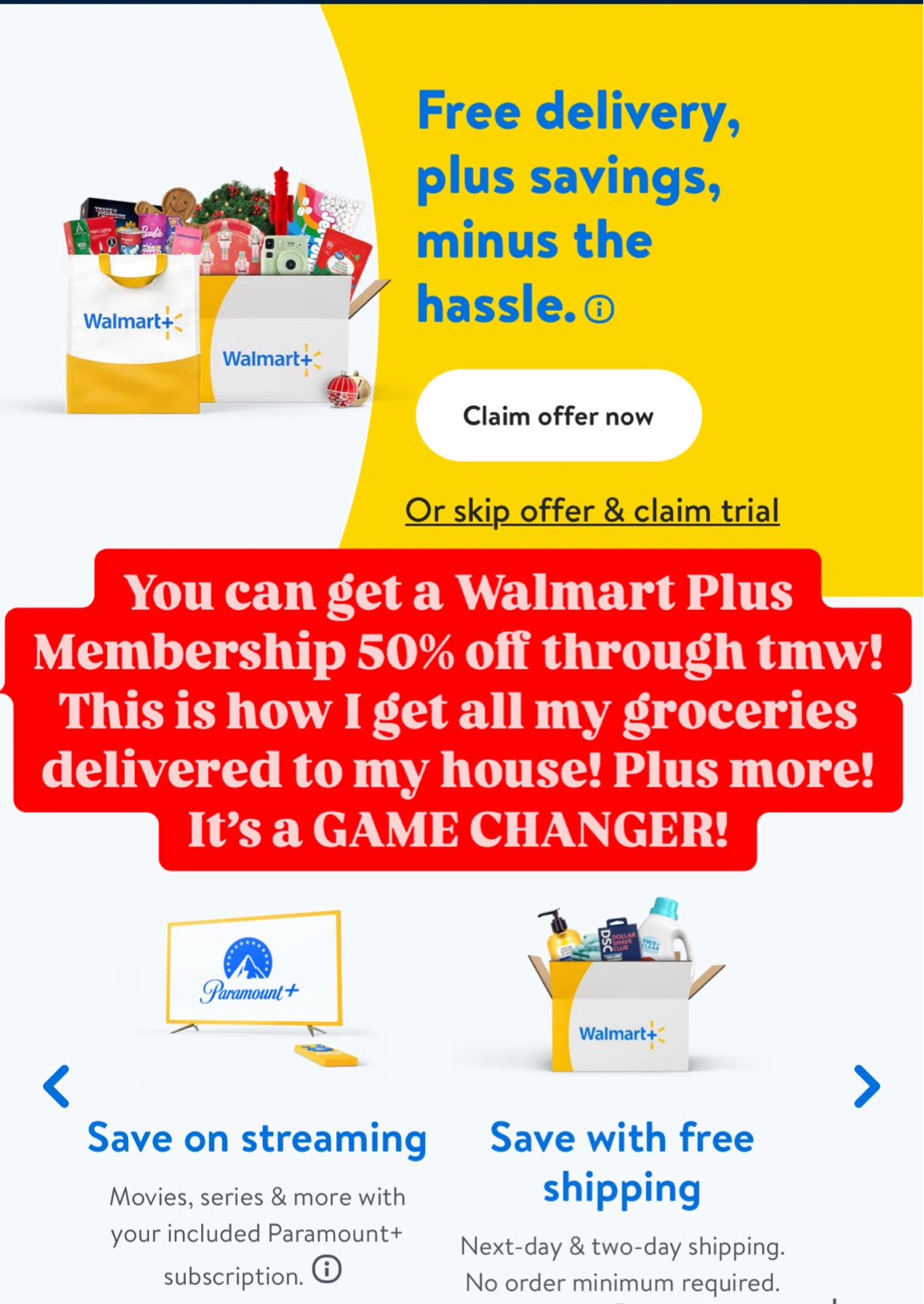 Absolutely love my Walmart plus membership! This is how I get free shipping and my groceries delivered free! 

#LTKCyberWeek #LTKGiftGuide #LTKHoliday