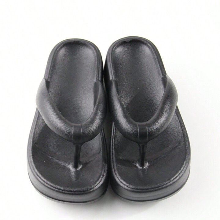 Women's Thick-Soled Slides, EVA Anti-Skid Beach Flip Flops For Summer Outdoor Wear | SHEIN
