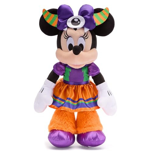 DISNEY STORE Official Minnie Mouse Halloween Plush - Disney Halloween Stuffed Animal with Embroidered Features, Detailed Plush Sculpting, Satin Print Dress, Bow, Felt Teeth and Cyclops Eye | Amazon (US)