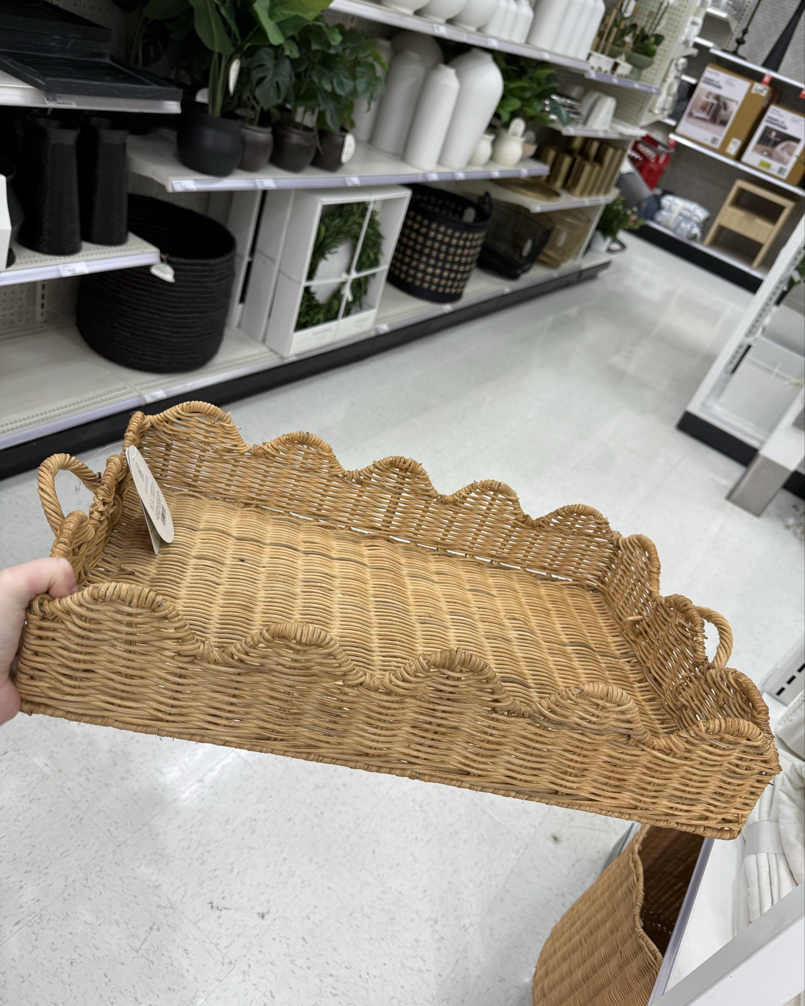 This rattan scallop tray looks so much like the designer one!!

#LTKHome #LTKSeasonal