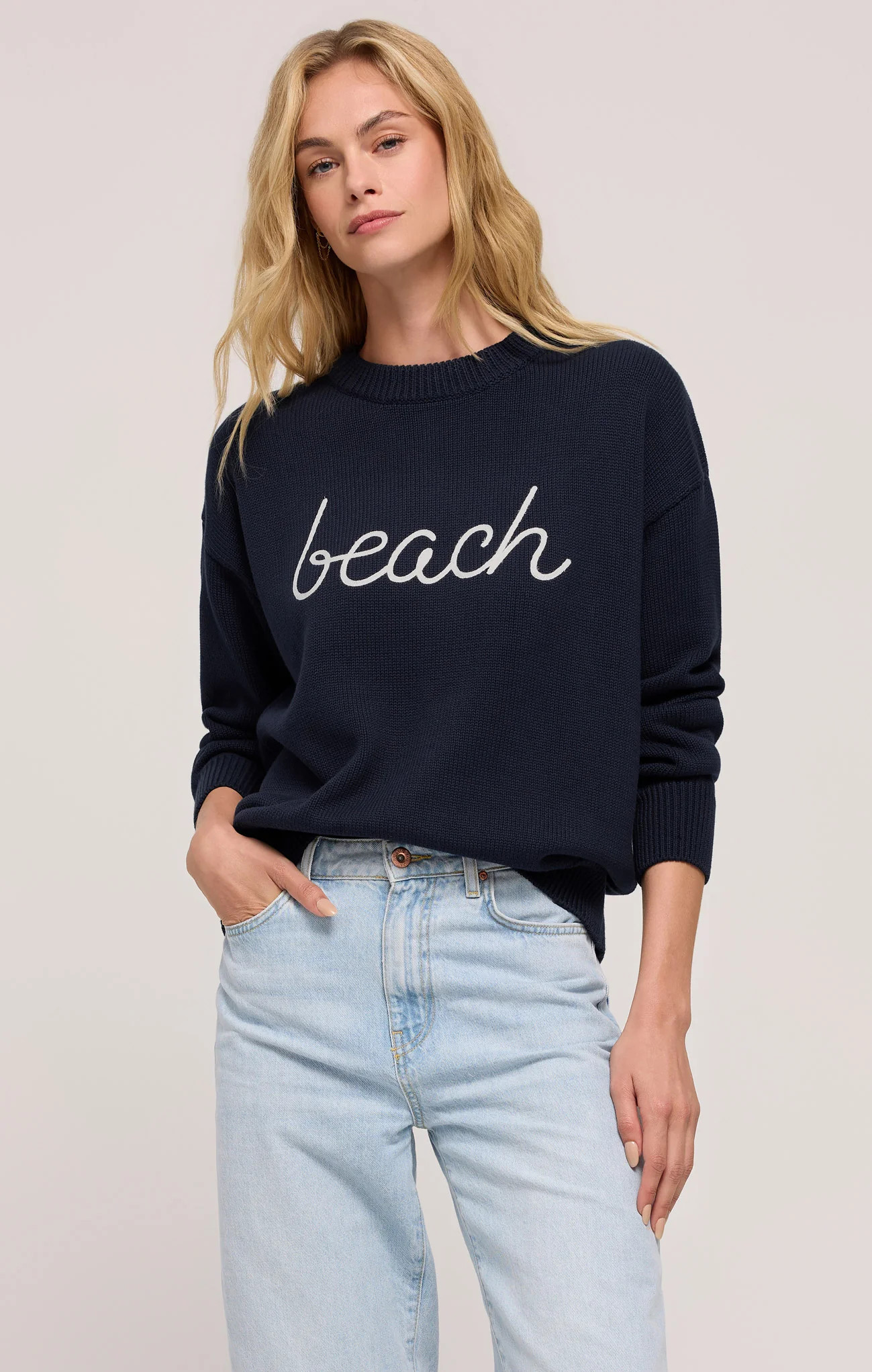 Z SUPPLY Women's Beach Boyfriend Sweater, Eclipse, Medium | Z Supply