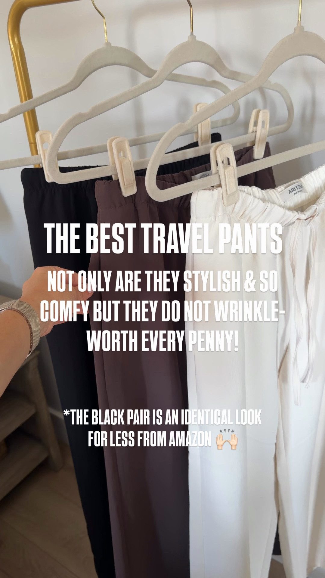 The best wrinkle free summer pants! Can be dressed up or down & perfect for travel! 
I found a look for less in black and they are almost identical.

#LTKTravel #LTKOver40 #LTKootd