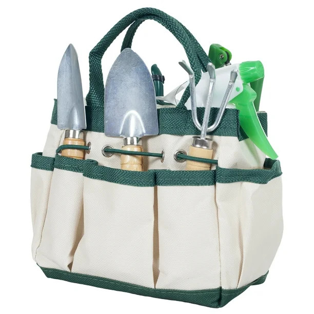 7 Piece Gardening Tool Set – Mini Planting and Repotting Kit and Carrying Tote Bag Organizer fo... | Walmart (US)