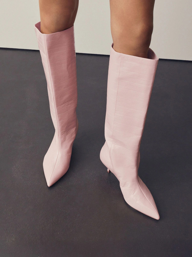 Pale Pink Forever Comfort® Knee High Underset Heel Boots | Next EU