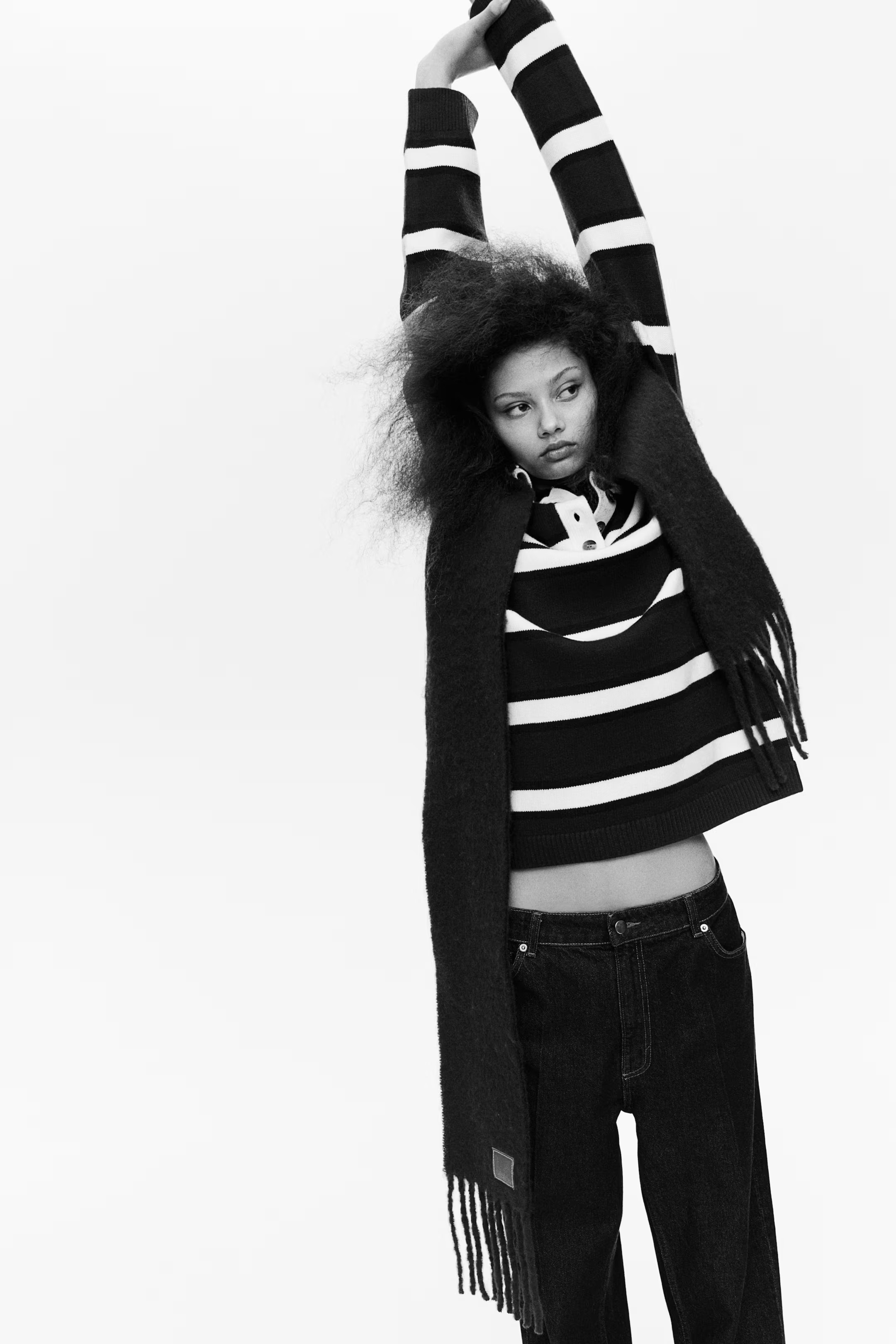 Fine-knit polo shirt - Burgundy/White striped - Ladies | H&M GB | H&M (UK, MY, IN, SG, PH, TW, HK)