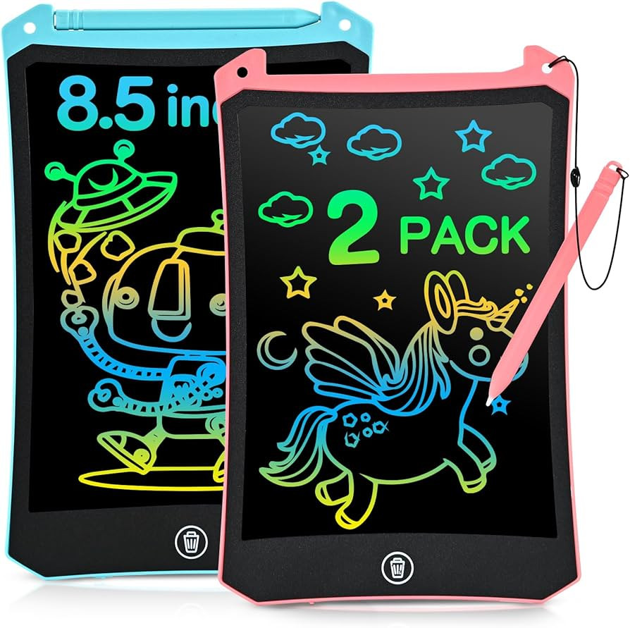 LCD Writing Tablet, 2 Pack Toddler Kids Toys, 8.5 Inch Doodle Board Drawing Pad, Travel Essential... | Amazon (US)