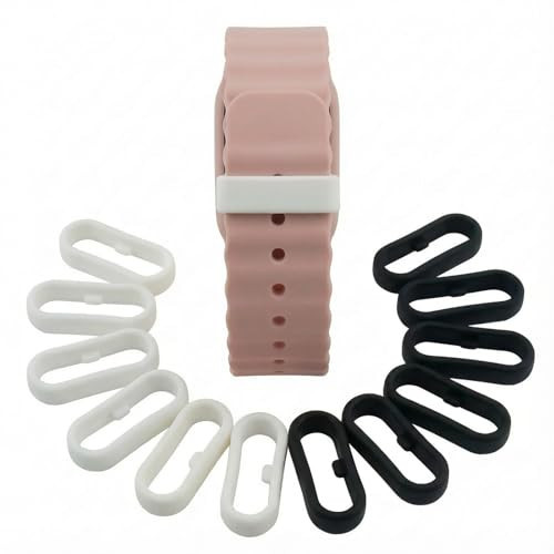 Brio Supply 12 Pack Band Keeper Compatible with Disney MagicBand 2.0 & Plus, Silicone Fastener Rings Security Loop Holder, Magic Band Locks Clips Accessories for Smart Watch Strap (Black & White) | Amazon (US)