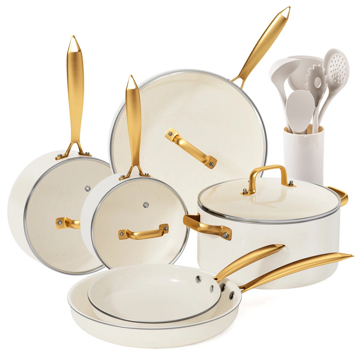 15-Piece Nonstick Oven Safe Ceramic Cookware Set (Set of 15) | Wayfair North America