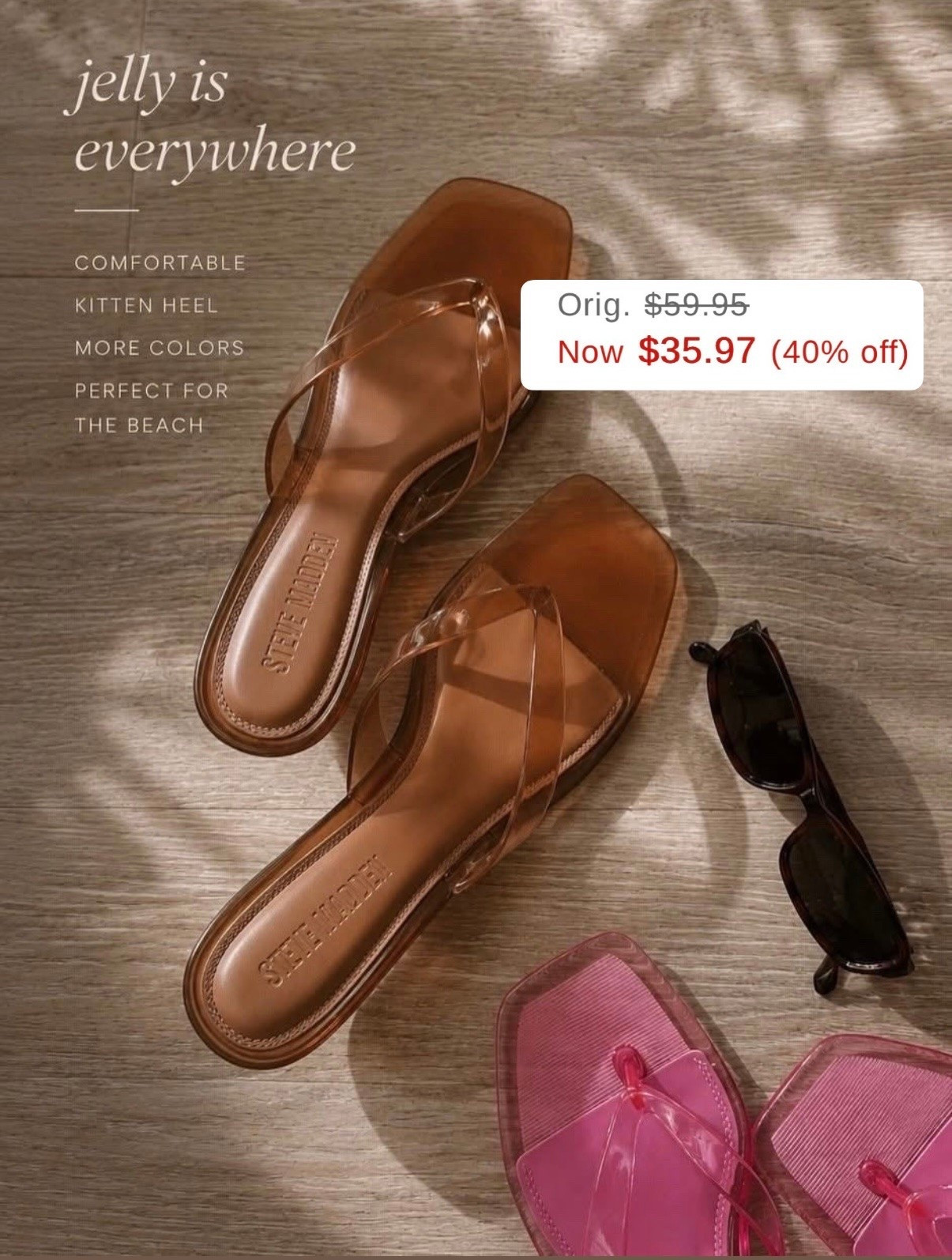 40% off!!! These kitten heel jellies should not be this comfortable. 🤍 my dress is on sale too! 

I bought them because they were cute, but they’re the pair I keep reaching for because they seriously feel like flats. I’ve worn them on vacation, out to dinner, running around town… all of it.

One of my favorite summer finds. ✨

#LTKSeasonal #LTKSaleAlert