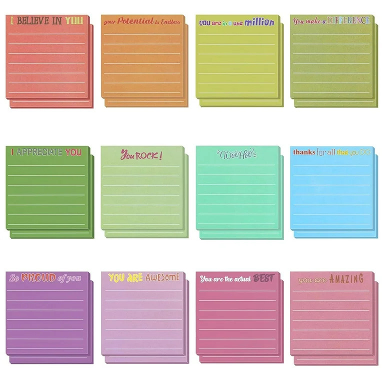24 Pcs Employee Appreciation Sticky Notes, Lined Teacher Notepad, Mini Inspirational Thank You Gi... | Walmart (US)