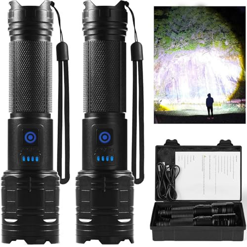 TIMSUMR Rechargeable Flashlights High Lumen, 2 Pack Super Bright LED Flashlight with 5 Modes, High Powered Flash Light for Home, Camping, Outdoor | Amazon (US)