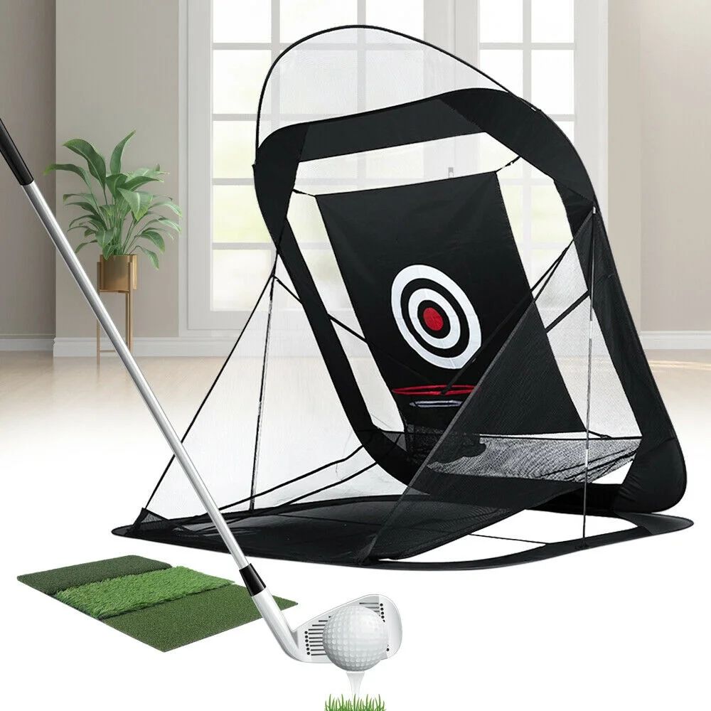 OUBAYLEW Golf Set Net, Outdoor Indoor Dome Golf Practice Driving Cage & Mat Practice Hitting Trai... | Walmart (US)