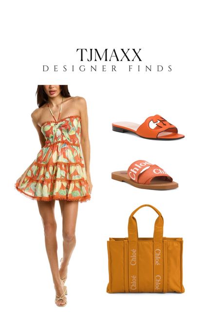 New designer finds at tjmaxx! Gucci and Chloe slides, Chloe woody tote, Gucci sandals orange shoes beach vacation outfit dresses 

#LTKstyletip #LTKsalealert #LTKfindsunder50
