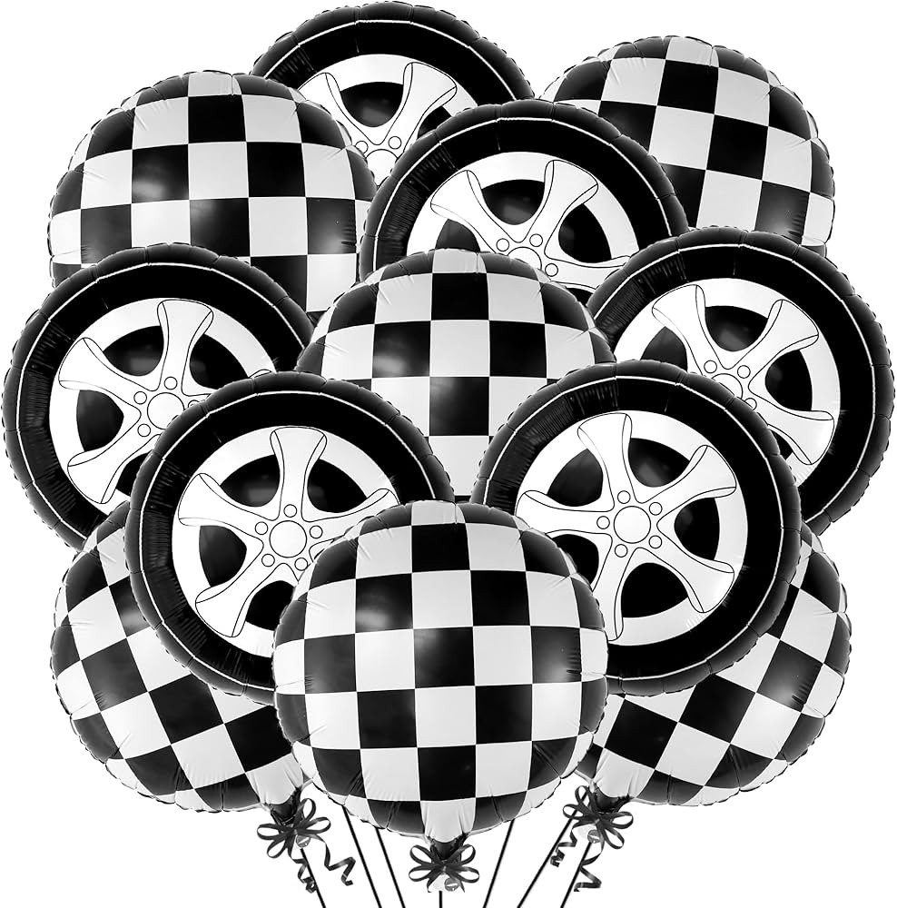 KatchOn, Tire Balloons and Checkered Balloon Set - 18 Inch, Pack of 12 | Tire Balloon for Two Fas... | Amazon (CA)