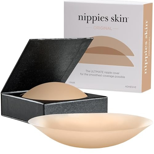 Nippies Nipple Cover - Sticky Adhesive Silicone Nipple Pasties - Reusable Pasty Nipple Covers for Women with Travel Box Caramel | Amazon (US)