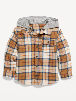 Hooded Soft-Brushed Flannel Shirt for Toddler Boys | Old Navy (US)