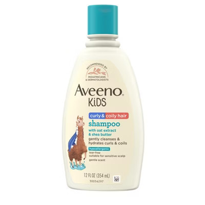 Aveeno Kids' Curly Hair Hydrating Shampoo, Oat Extract & Shea Butter - Gentle Scent - 12 fl oz | Target
