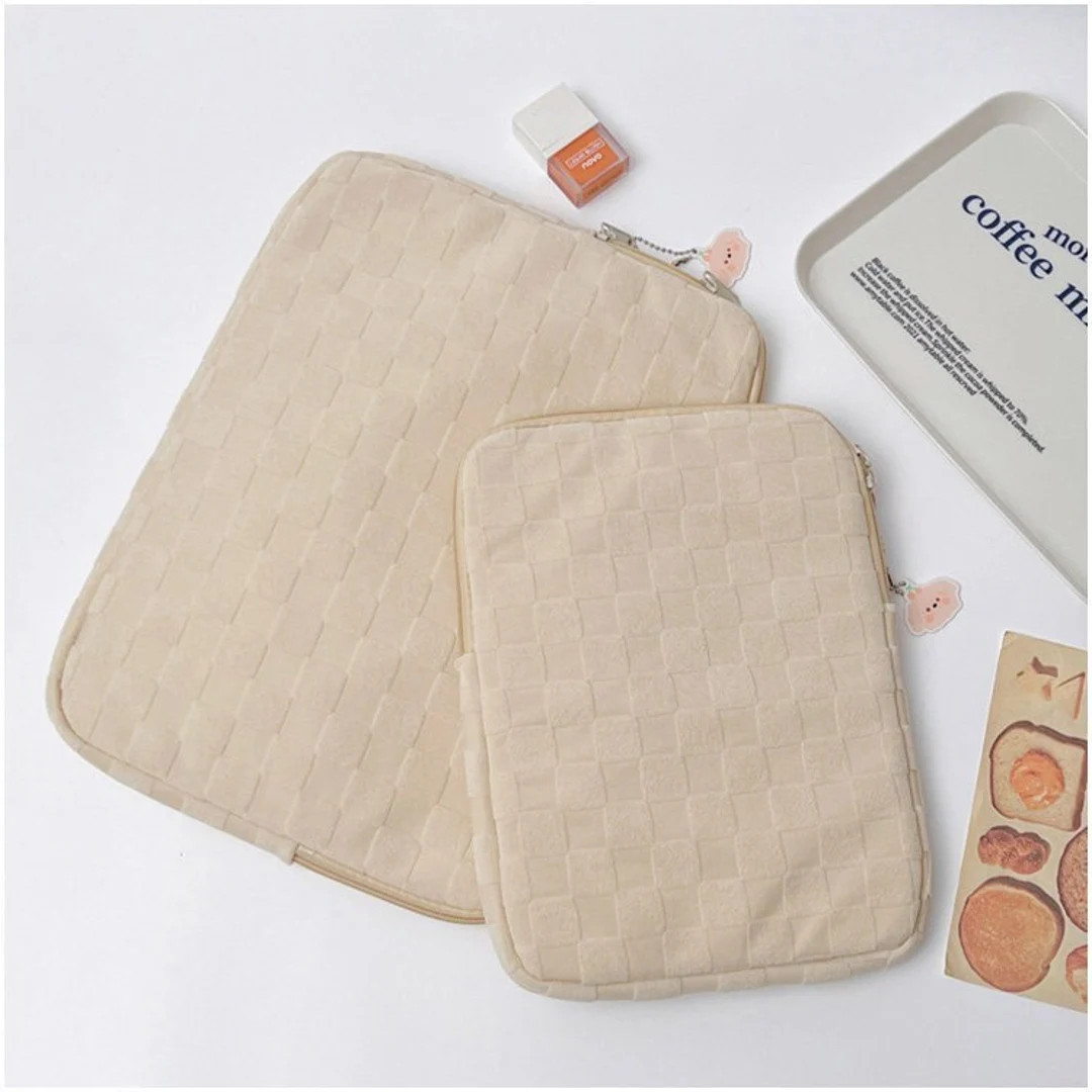 Minimalism checkered Nylon iPad/Laptop bags,11 inches and 14 inches, Embroidery letters Customize... | Etsy (US)