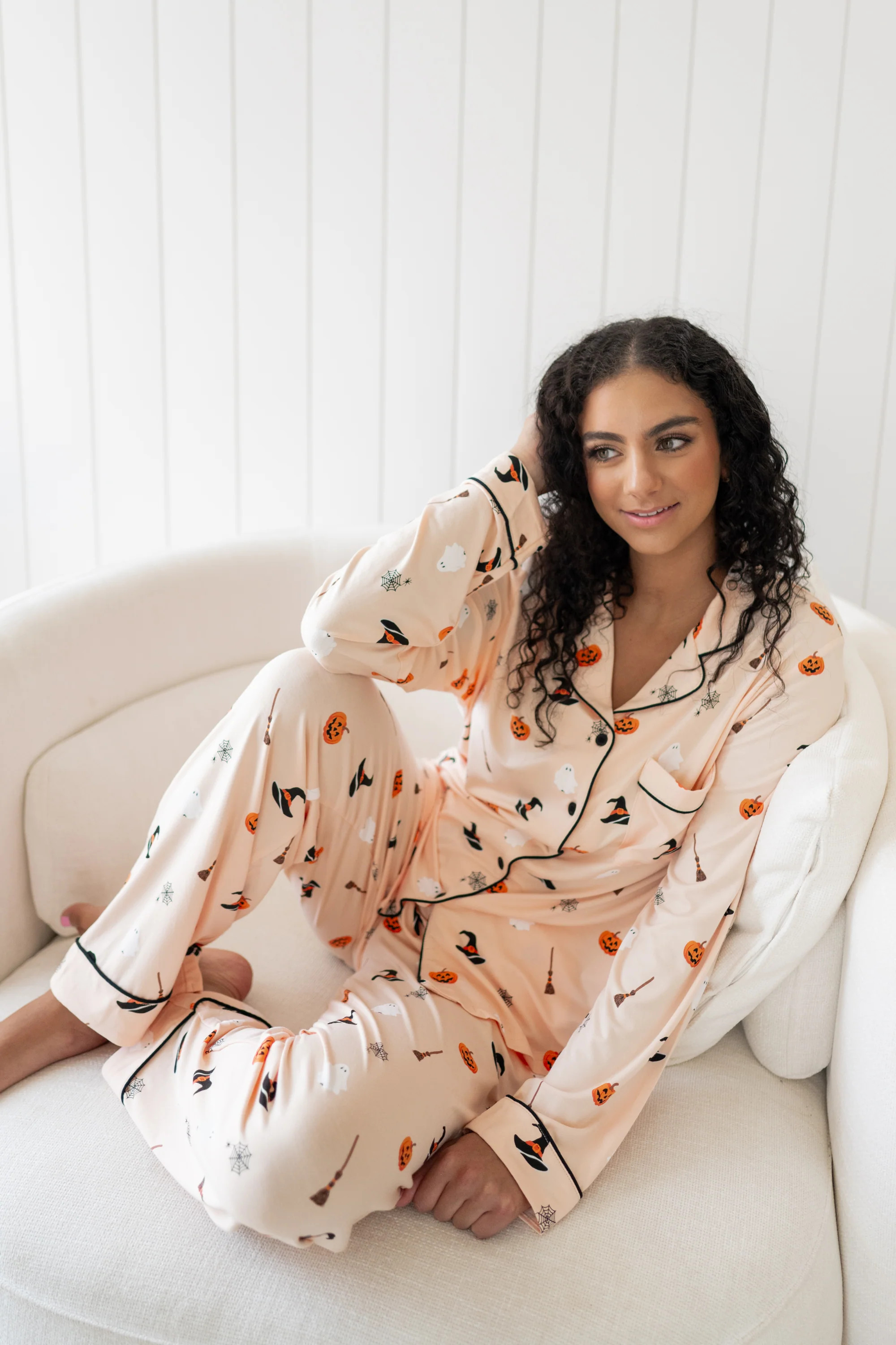 Bamboo Long-Sleeved Women's Pajama Set in Bewitched | Kyte Living